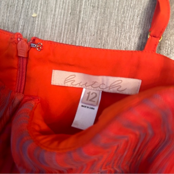 Hutch Amara Floral Bustier Fit & Flare Pleated Dress Size 12 Orange Sleeveless - Picture 4 of 4